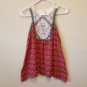 Embroidered Boho Floral Sleeveless Top